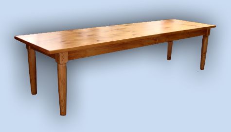 Custom Handcrafted Colonial 10 Ft. Heavy Pine Farmhouse Table