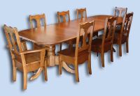 Solid Cherry Colonial Double Pedestal Extension Table & Chairs