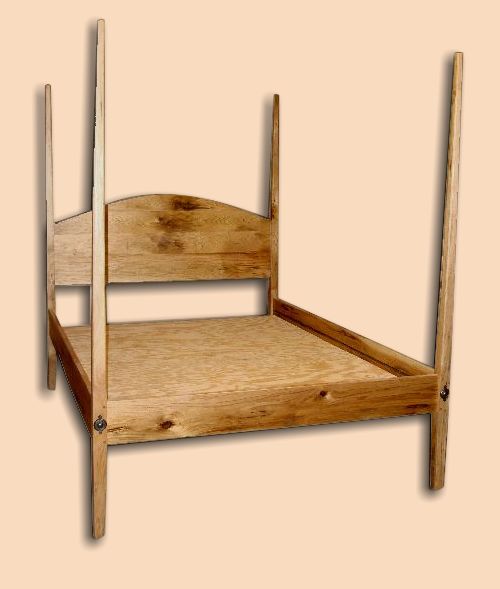 Early Settler's Butternut Pencil Post Bed Reproduction