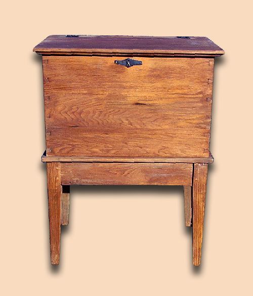 Early Settler's Butternut Rustic Sugar Chest with Hand Forged Hardware