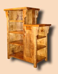 Rustic Primitive Pine Double Bookcase