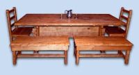 Rustic Mission Styled Tiger Maple Dining Room Set