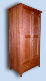 Shaker Lightly Figured Flame Cherry Armoire