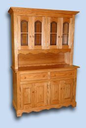 Custom Handcrafted 5 Ft. Colonial Oak Hutch