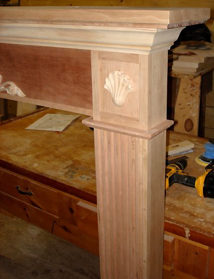 Custom Made Mantel & Fluted Pilasters