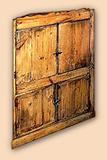 Early Settler's Knotty Pine Rustic Corner Cabinet with Hand Forged Hardware