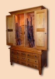 Rustic Heart Pine 28 Gun, Gun Cabinet