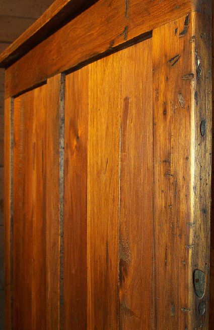 Reclaimed Butternut Panel Bench with Back & Coat Rack