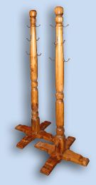 Reclaimed Pine Coat Trees with Hand Turned Pedestal & Hand Forged Hooks