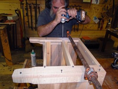 Tiger Maple and Walnut Arts & Crafts Bed Side Table