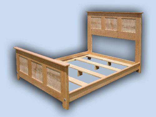 Cherry & Artistic Tiger Maple Shaker Platform Bed
