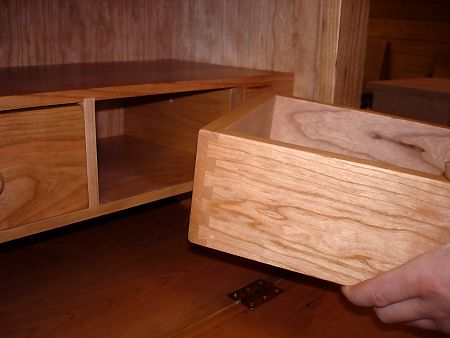 Custom Cherry Drop Front Shaker Desk