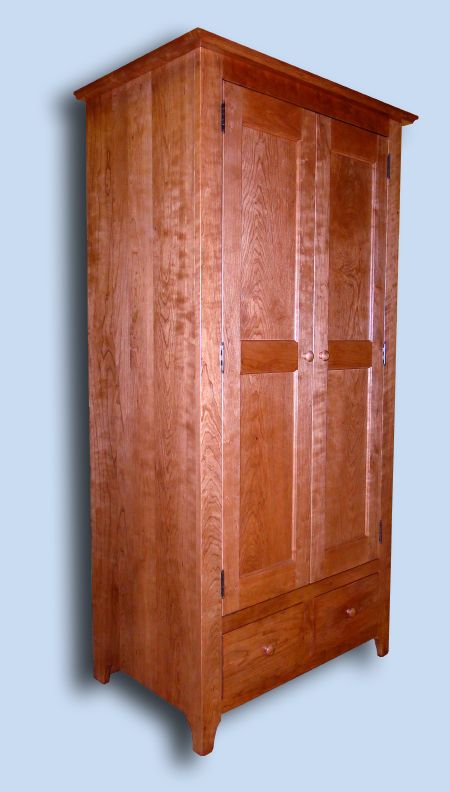 Shaker Lightly Figured Flame Cherry Armoire